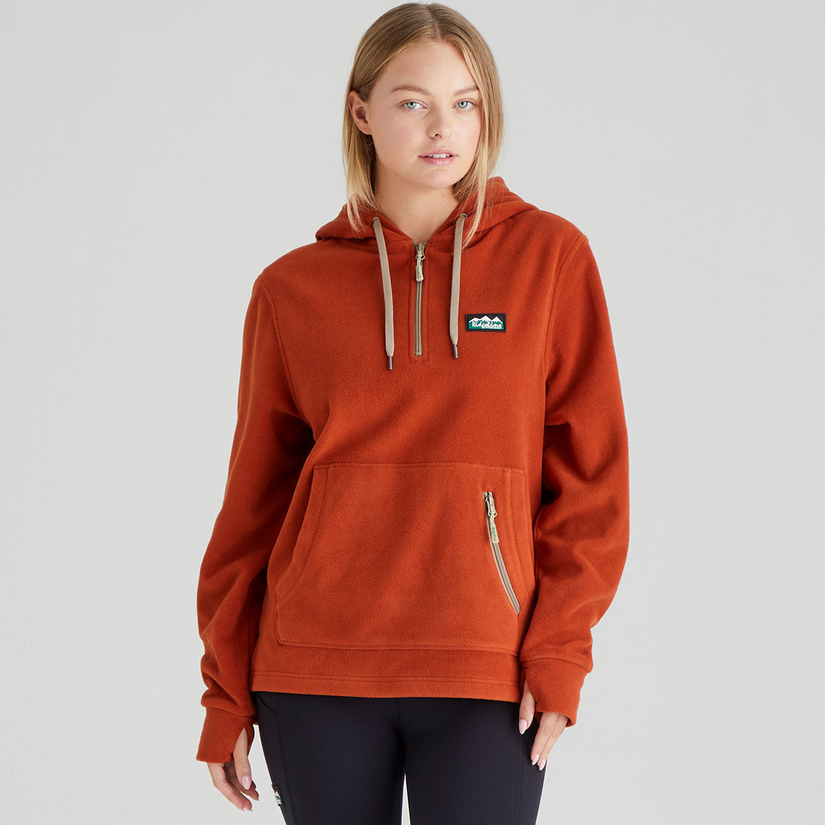 Ridgeline Womens Ballistic Long Sleeved Fleece Hoodie #colour_russet