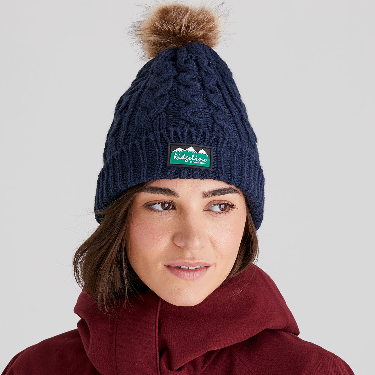 Ridgeline Nordic Fleck Bobble Hat #colour_navy
