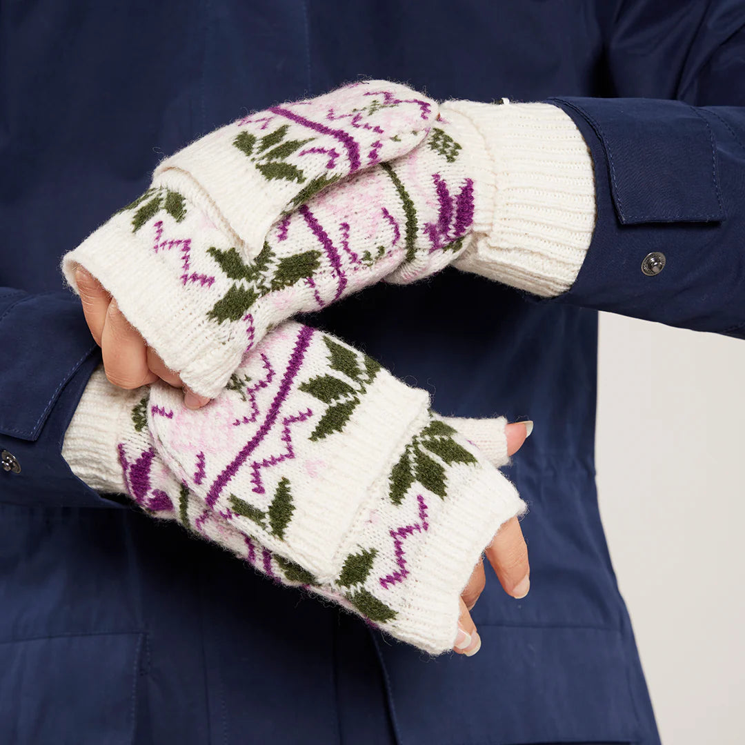 Toggi Welby Knitted Fingerless Mittens #colour_winter-white