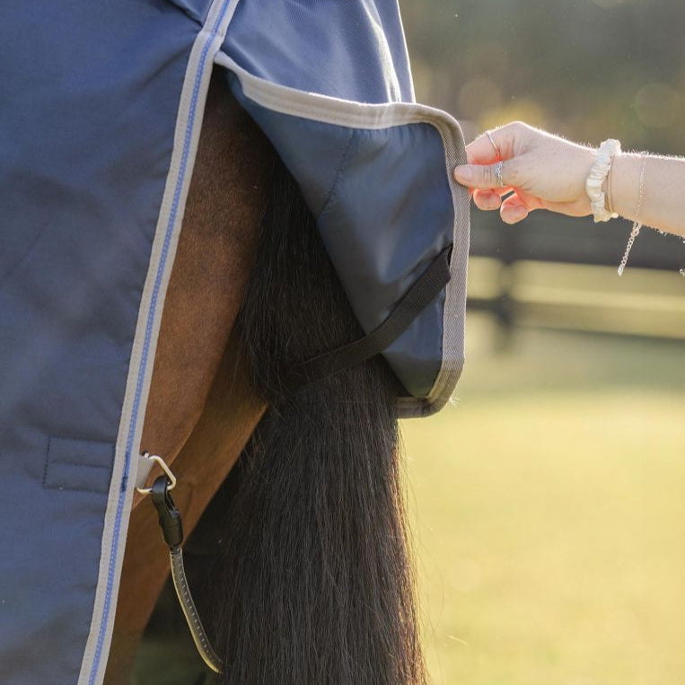 Horseware Ireland Rhino 100g Turnout Rug #colour_navy-titanium-grey-classic-blue