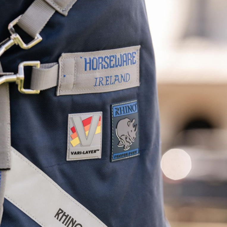 Horseware Ireland Rhino 250g Vari-Layer Turnout Rug #colour_navy-titanium-grey-classic-blue