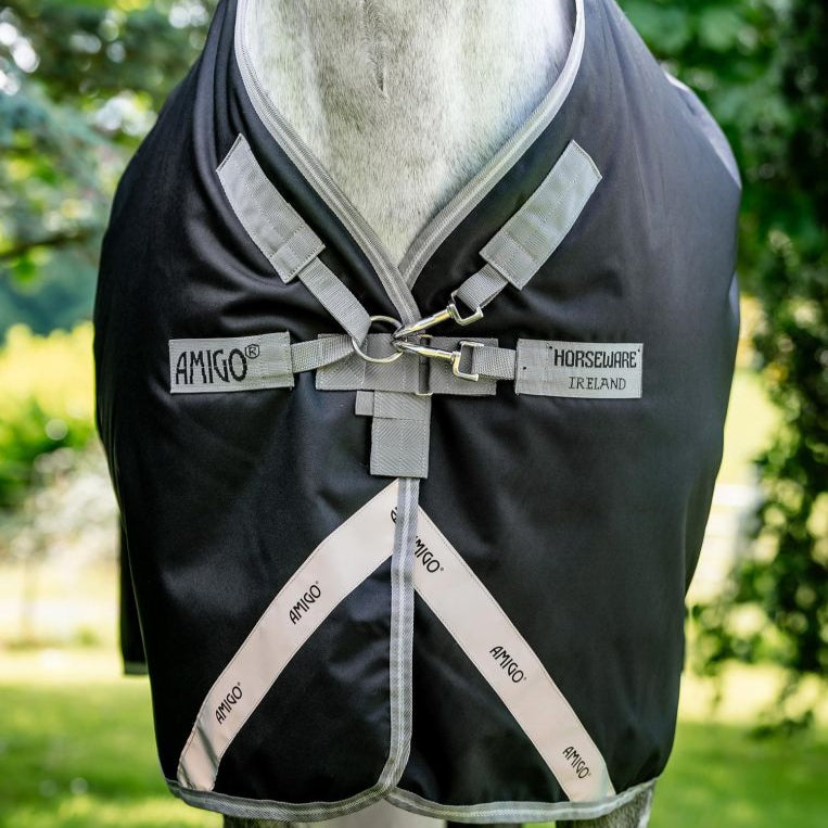 Horseware Ireland Amigo 1200D 50g Turnout Rug #colour_black-titanium-grey-silver