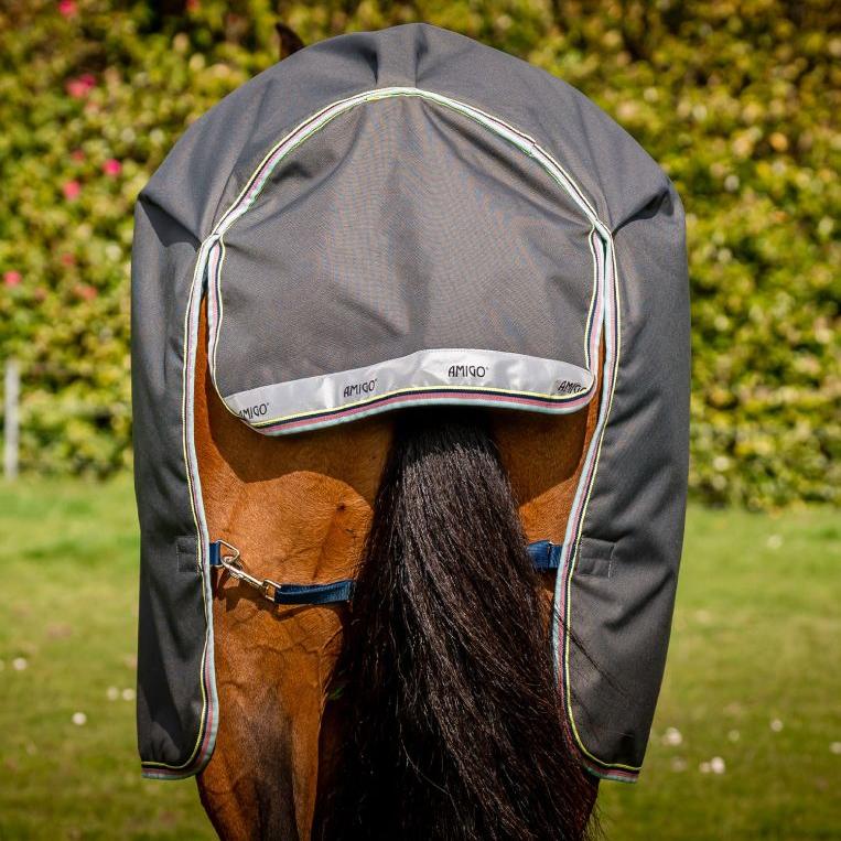 Horseware Ireland Amigo Bravo 12 Plus 250g Medium Turnout Rug #colour_shadow-navy-lime