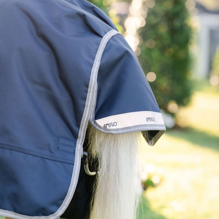 Horseware Ireland Amigo 1200D Pony 250g Turnout Rug #colour_navy-titanium-grey-silver