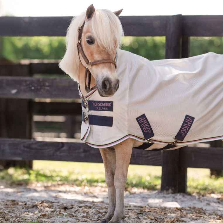 Horseware Ireland Amigo Petite Bug Rug #colour_silver-lime-navy-pink-blue