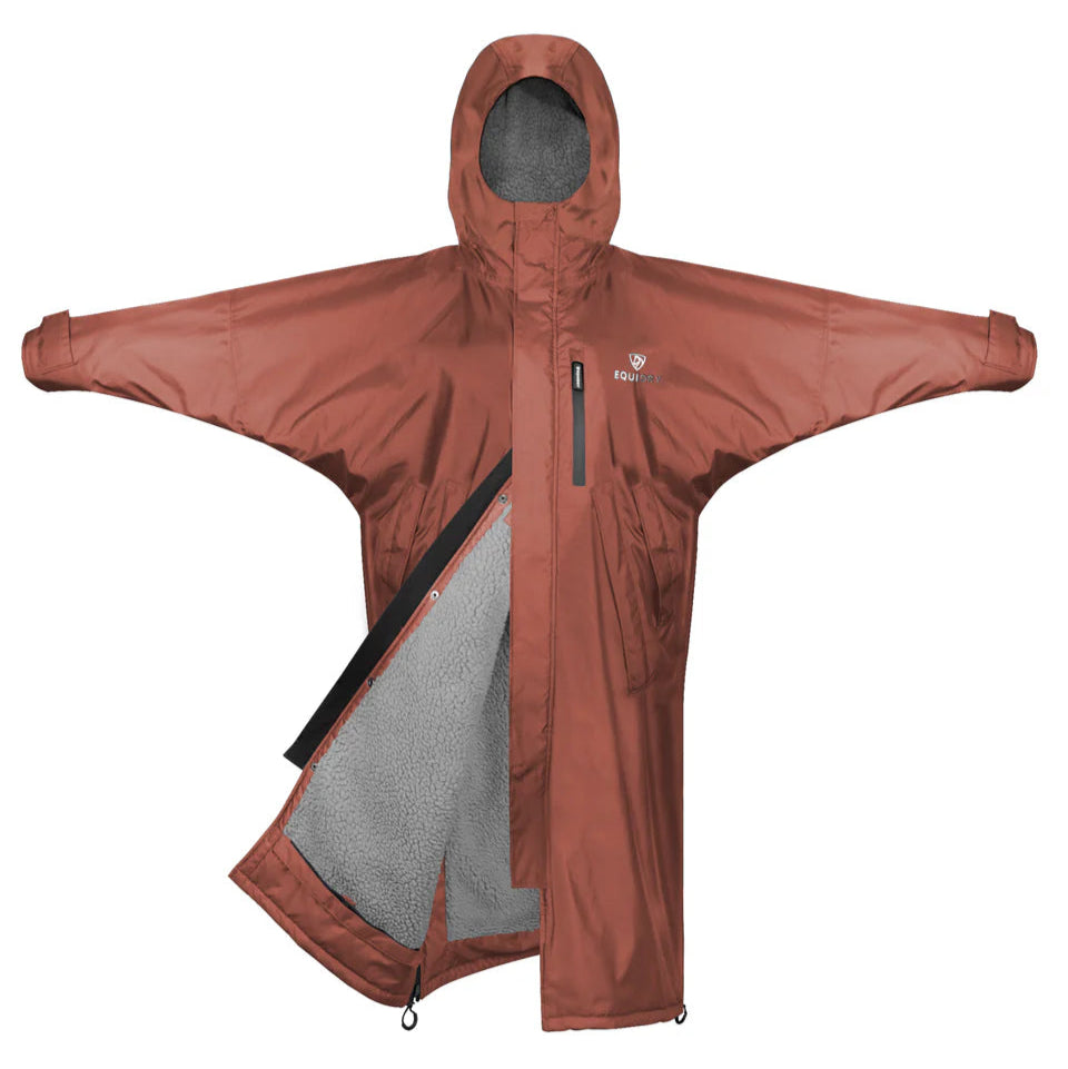 EQUIDRY Women's Thick Fleece Evolution Fixed Hood #colour_chestnut