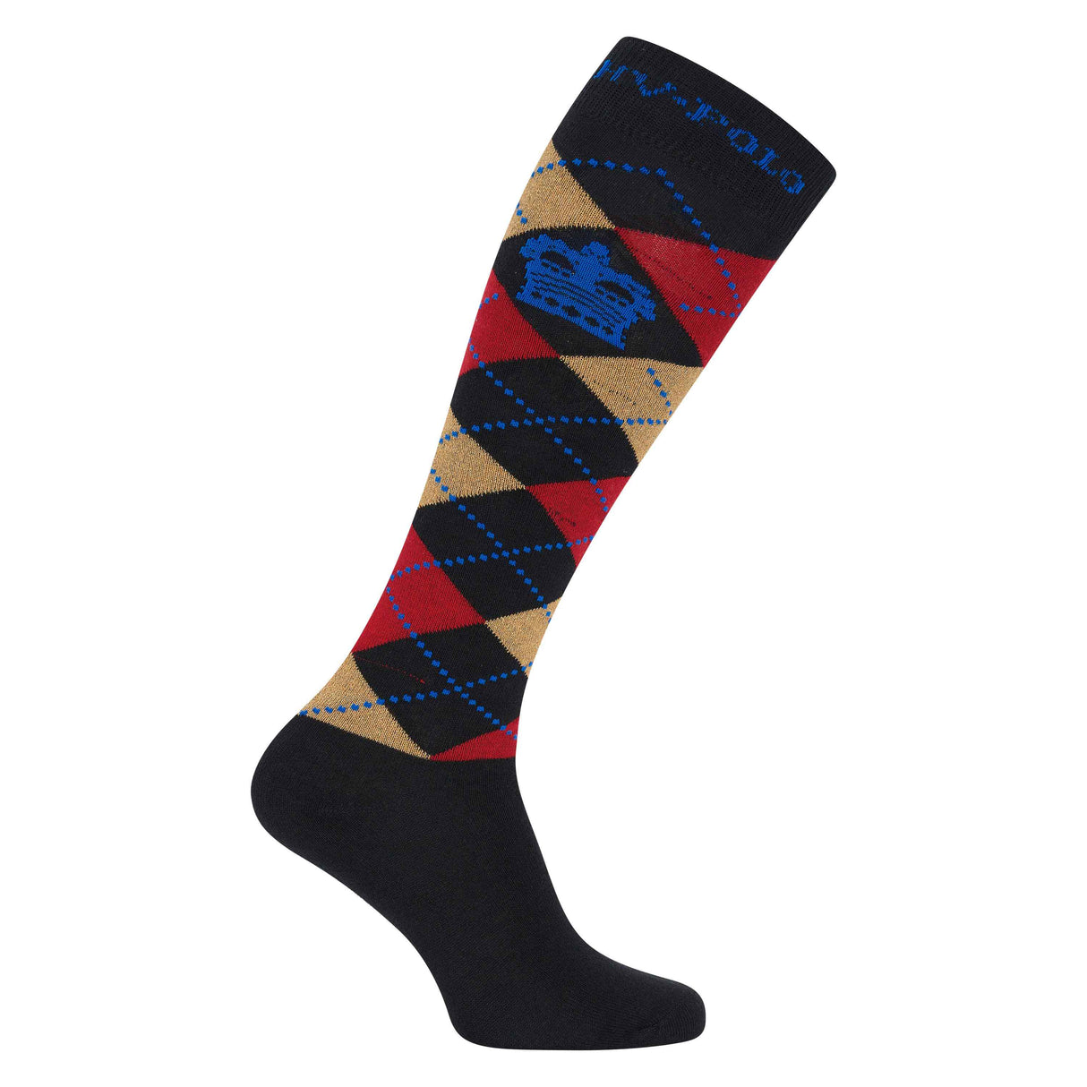 HV Polo Argyle Socks #colour_black-red-gold