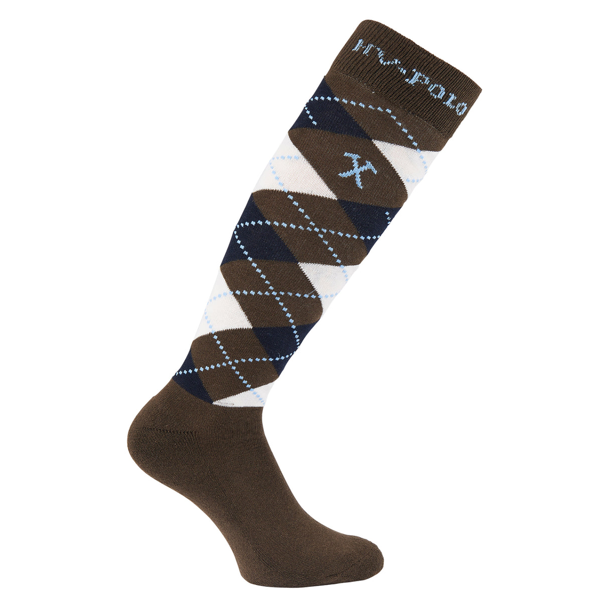 HV Polo Argyle Socks #colour_teak-navy-off-white