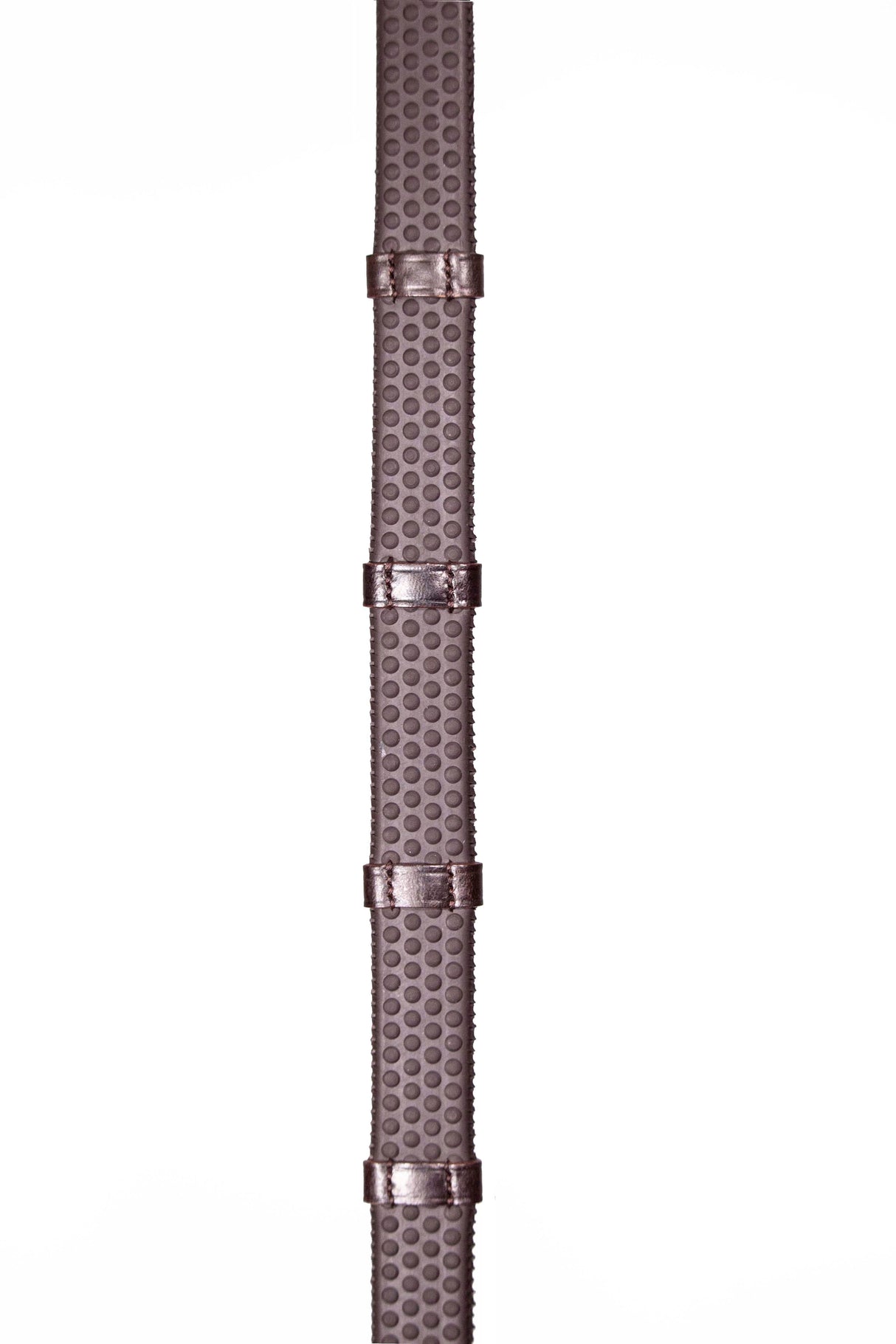 Henry James Bio Grip Hybrid Rubber Reins with Leather Stoppers #Colour_havana-brown