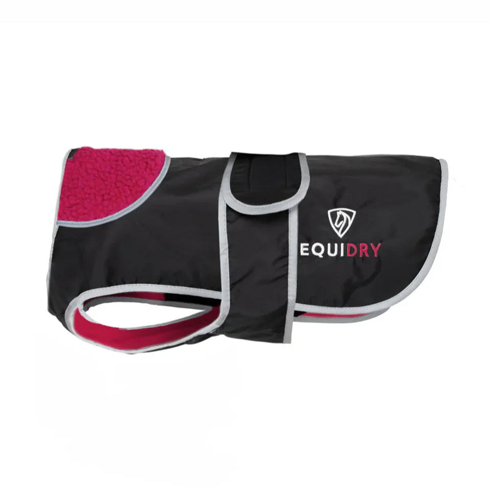 EQUIDRY Dog Coat #colour_black-peacock-pink