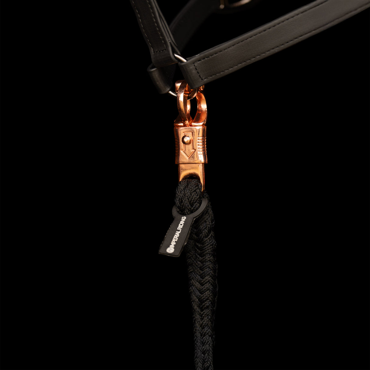Imperial Riding Classic Panic Hook Lead Rope #Colour_black-rose-gold