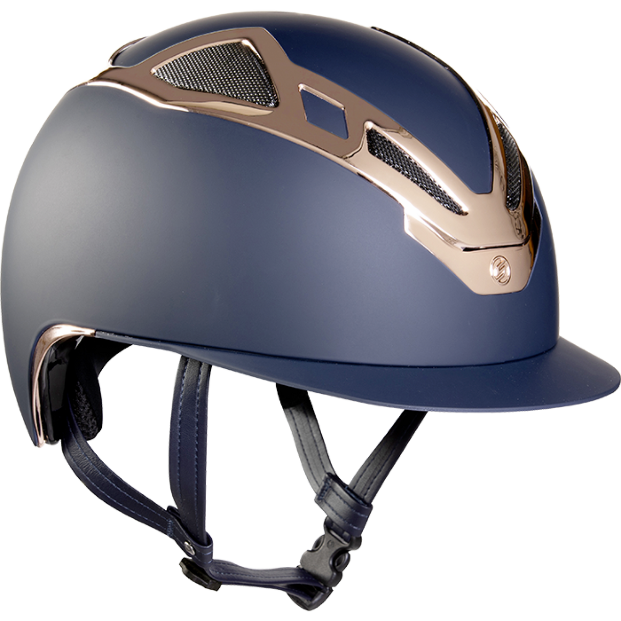 Suomy Apex Chrome Riding Hat #colour_blue-matt-rose-gold