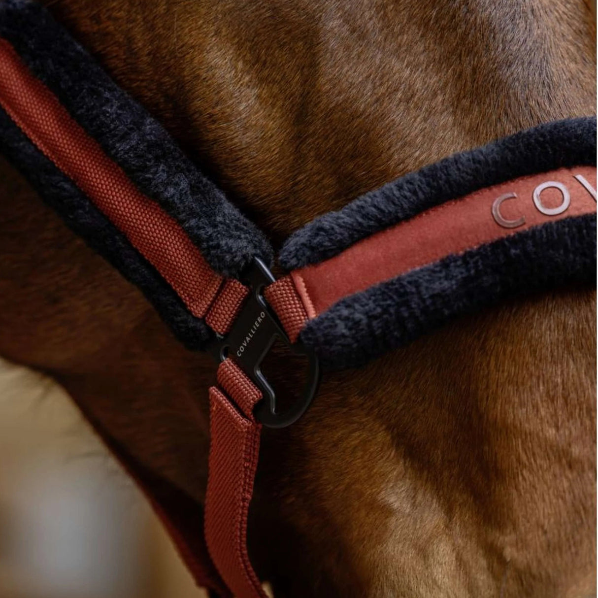 Covalliero Fleece Head Collar #colour_rust