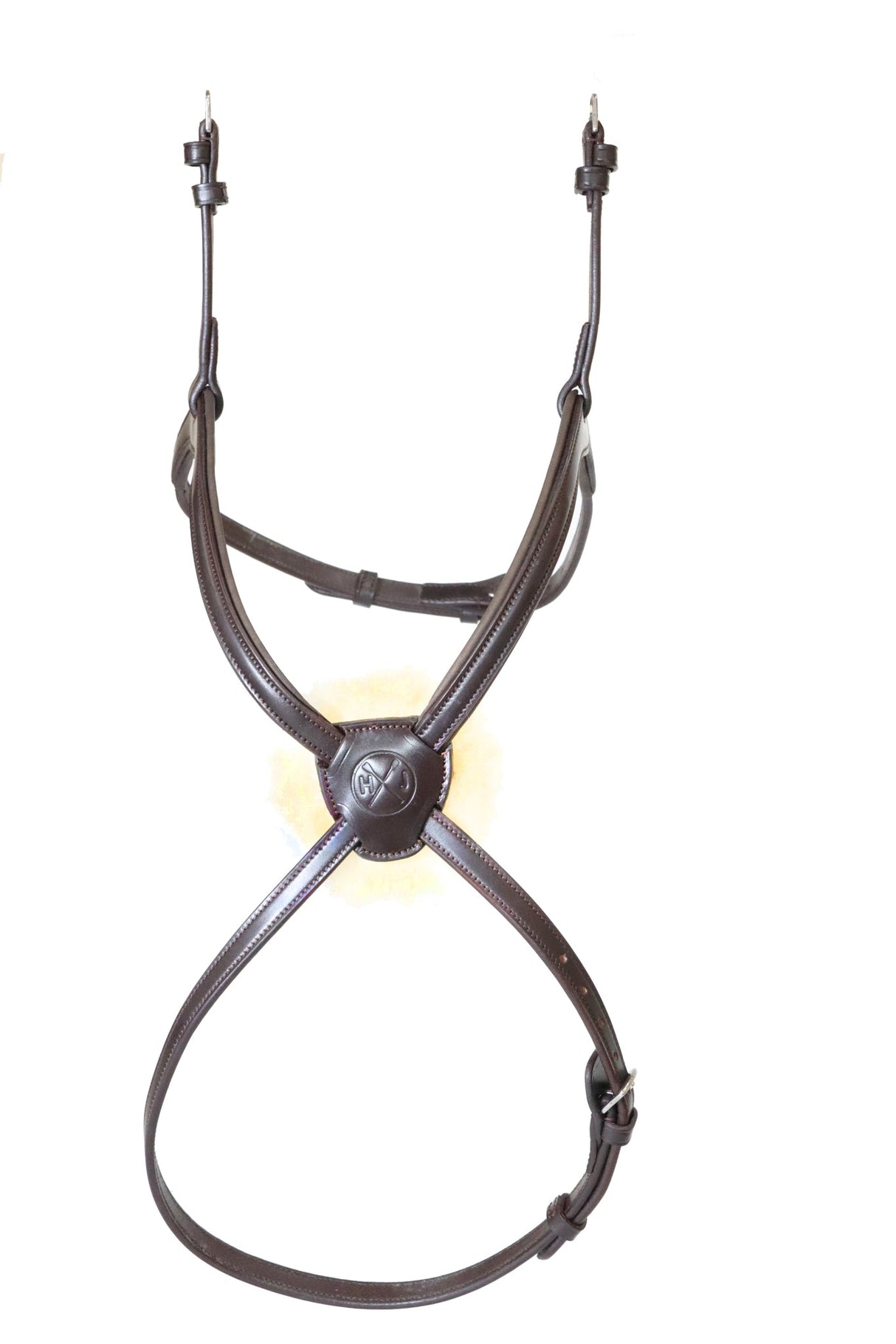 Henry James Figure 8 Sheepskin Grackle Noseband #colour_havana-brown