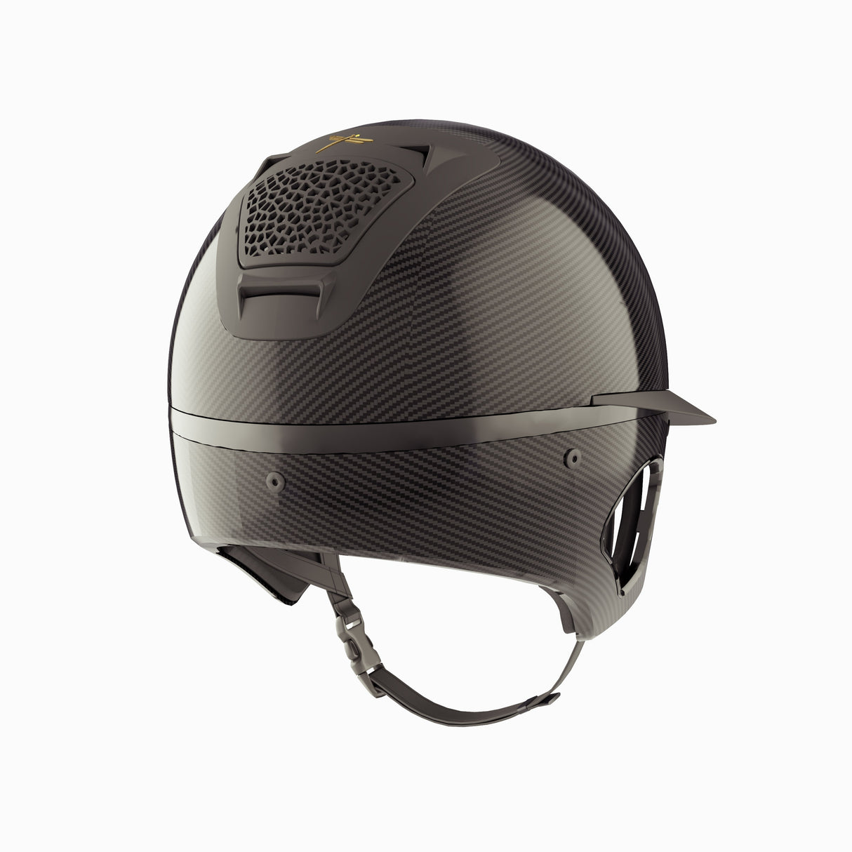 Freejump Voronoi Carbon Black Full Protection Wide Visor Riding Hat #colour_black-gloss