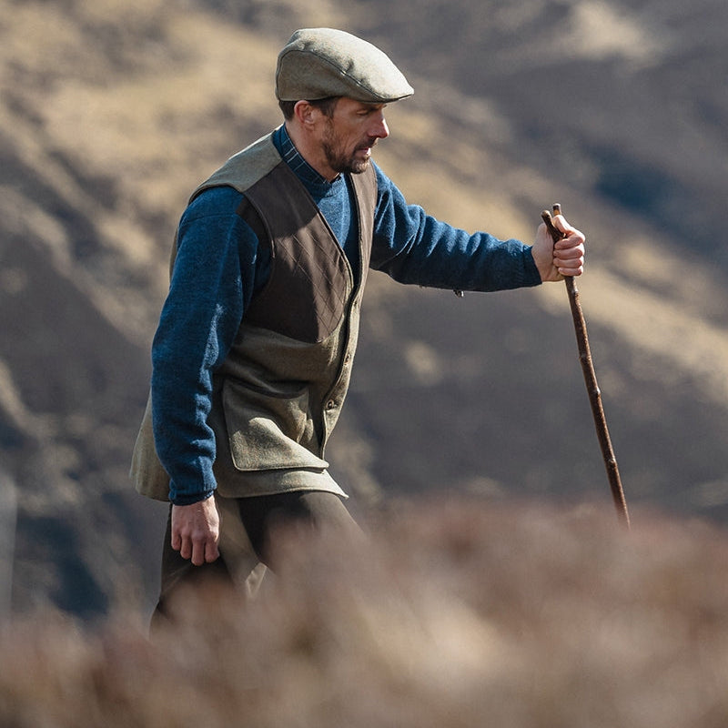 Hoggs of Fife Melrose II Crew Pullover #colour_storm-blue-marl