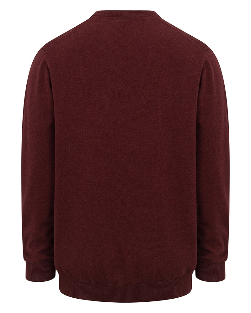 Hoggs of Fife Stirling II V Neck Pullover #colour_berry-red