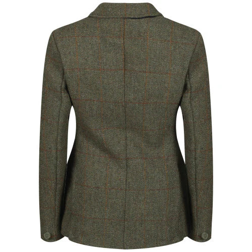 Equetech Claydon Tweed Junior Jacket #colour_green-herringbone