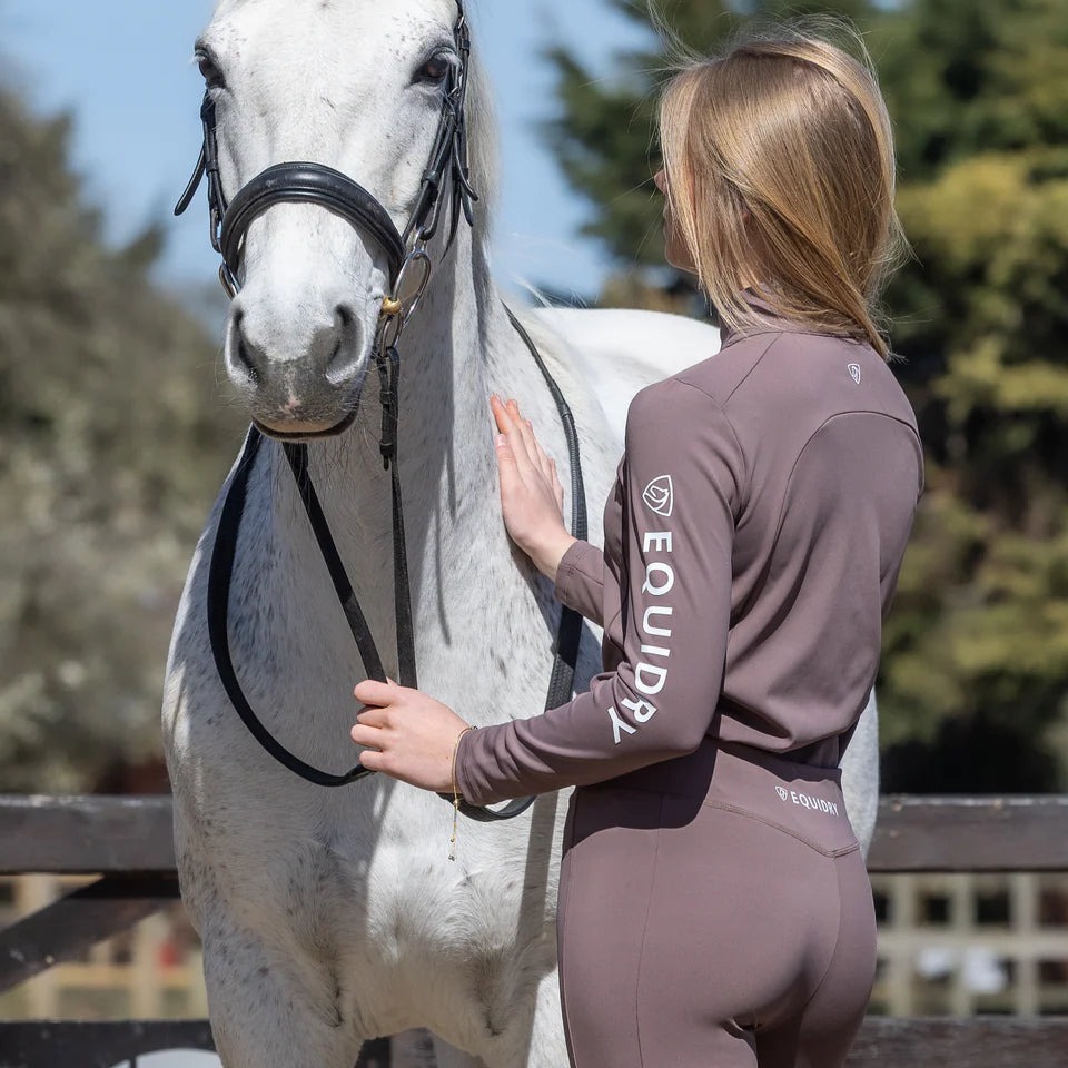 EQUIDRY Children's Water Repellent Leggings #colour_mocha