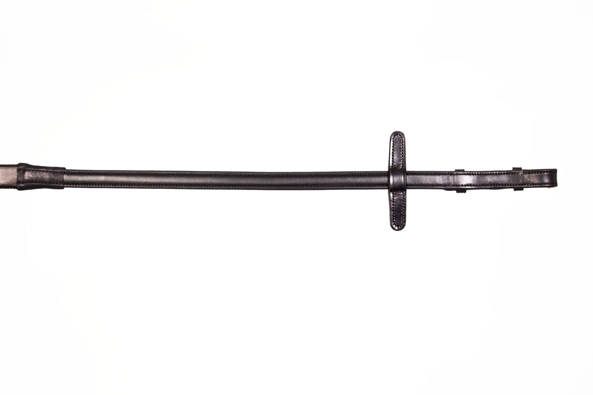 Henry James BioThane Bio Grip Hybrid Rubber Reins with Leather Stoppers #colour_black