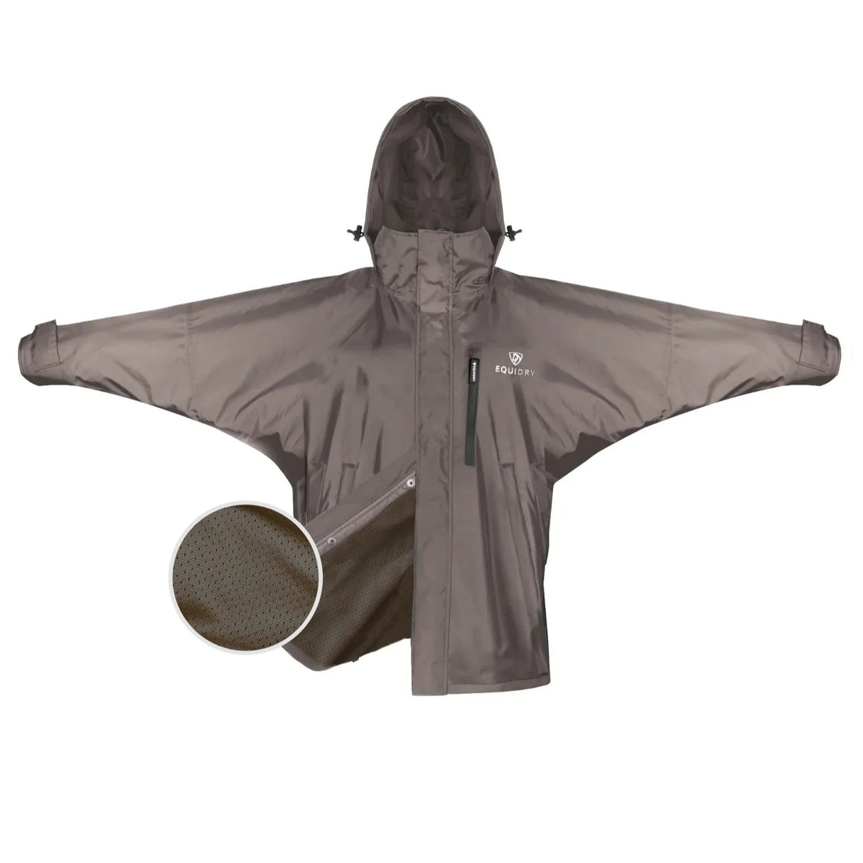 EQUIDRY Women's Shortie Mesh Lining Mac #colour_mocha