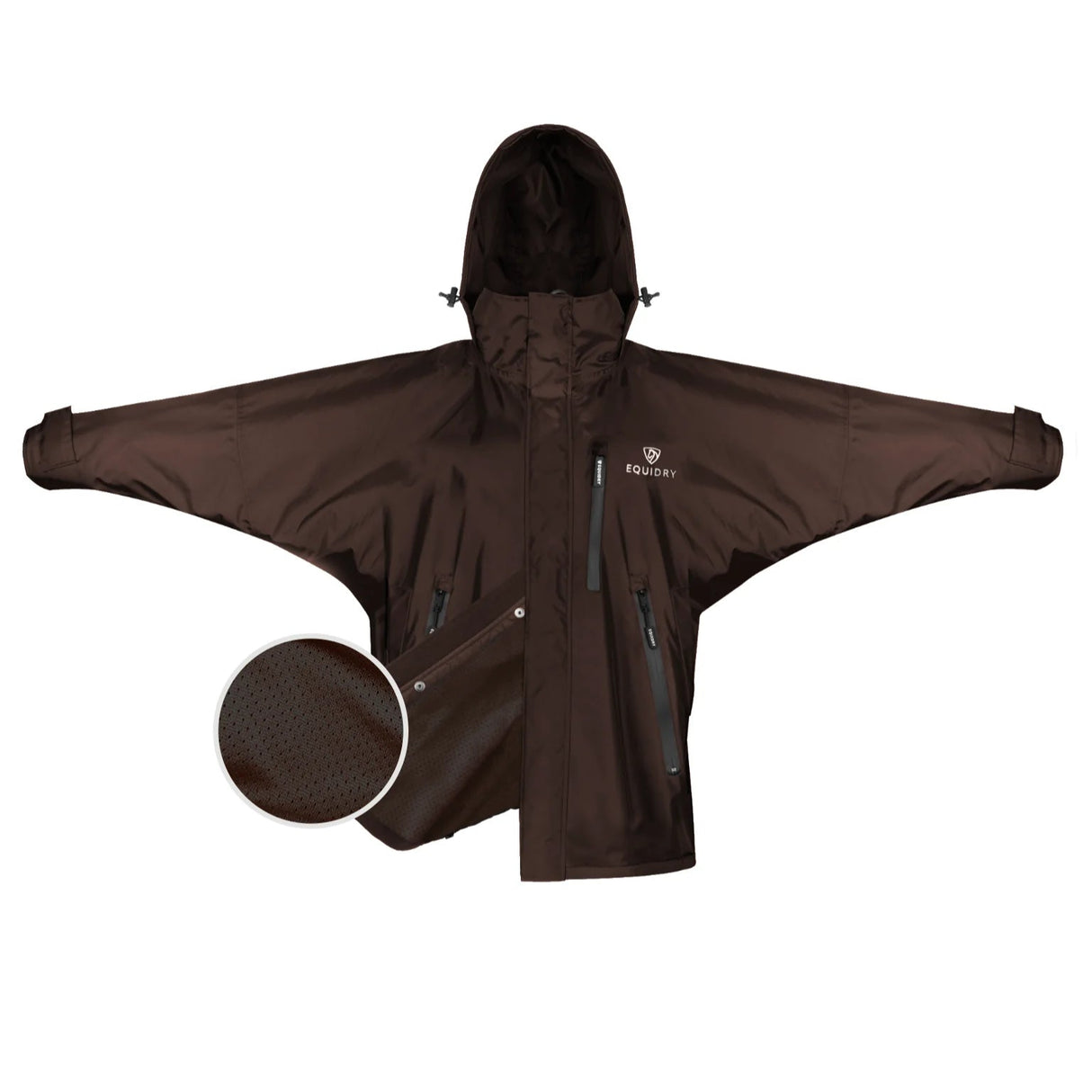 EQUIDRY Women's Shortie Mesh Lining Mac #colour_brown