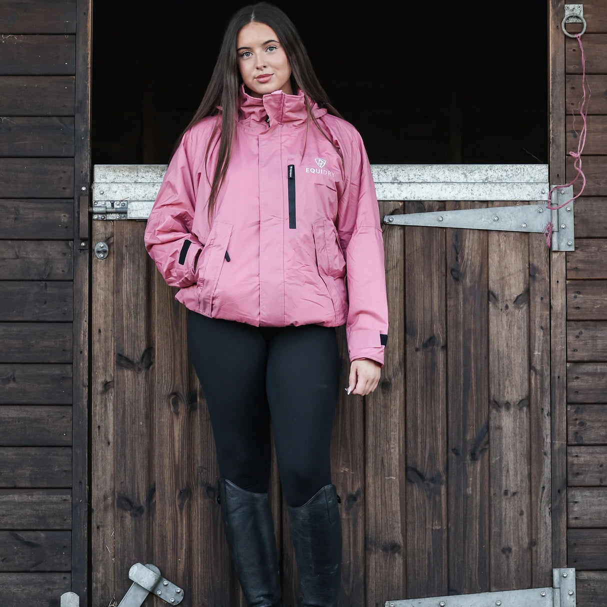 EQUIDRY Women's Thin Fleece Shortie #colour_dusky-pink