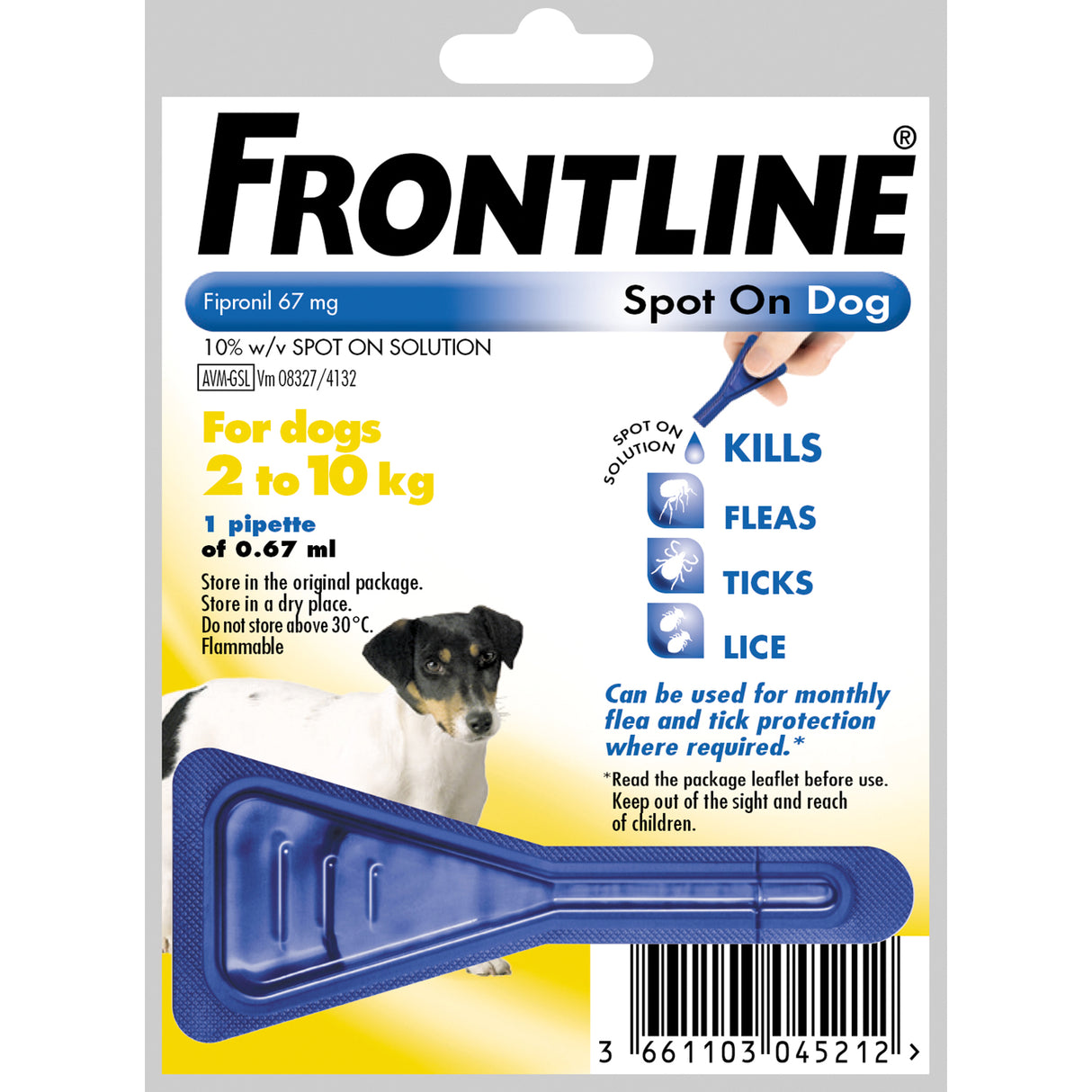 Frontline Spot On For Small Dogs 2-10kg