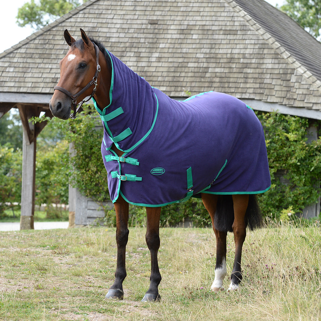 Weatherbeeta Fleece Cooler Combo Neck #colour_bright-purple-green
