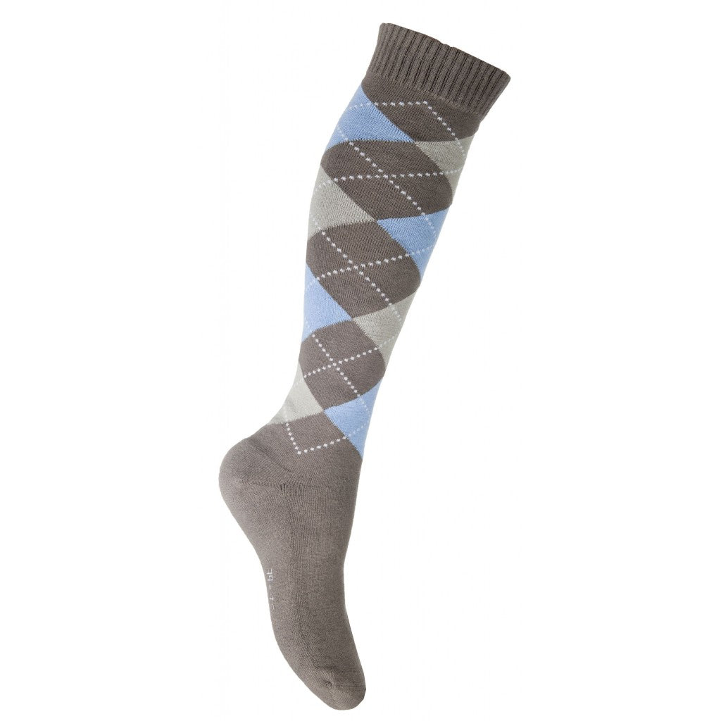 HKM Lemmy Riding Socks #colour_brown-baby-blue