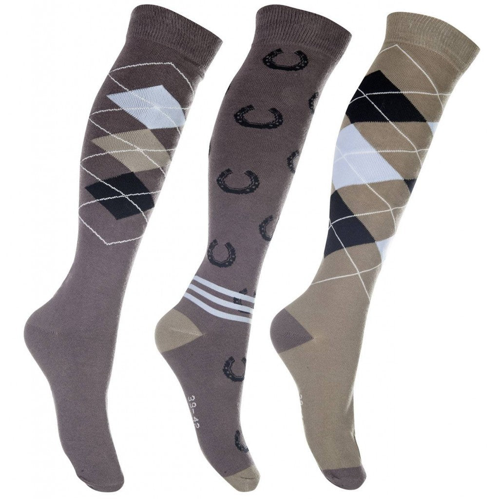 HKM Riding Socks -Cardiff- Set of 3