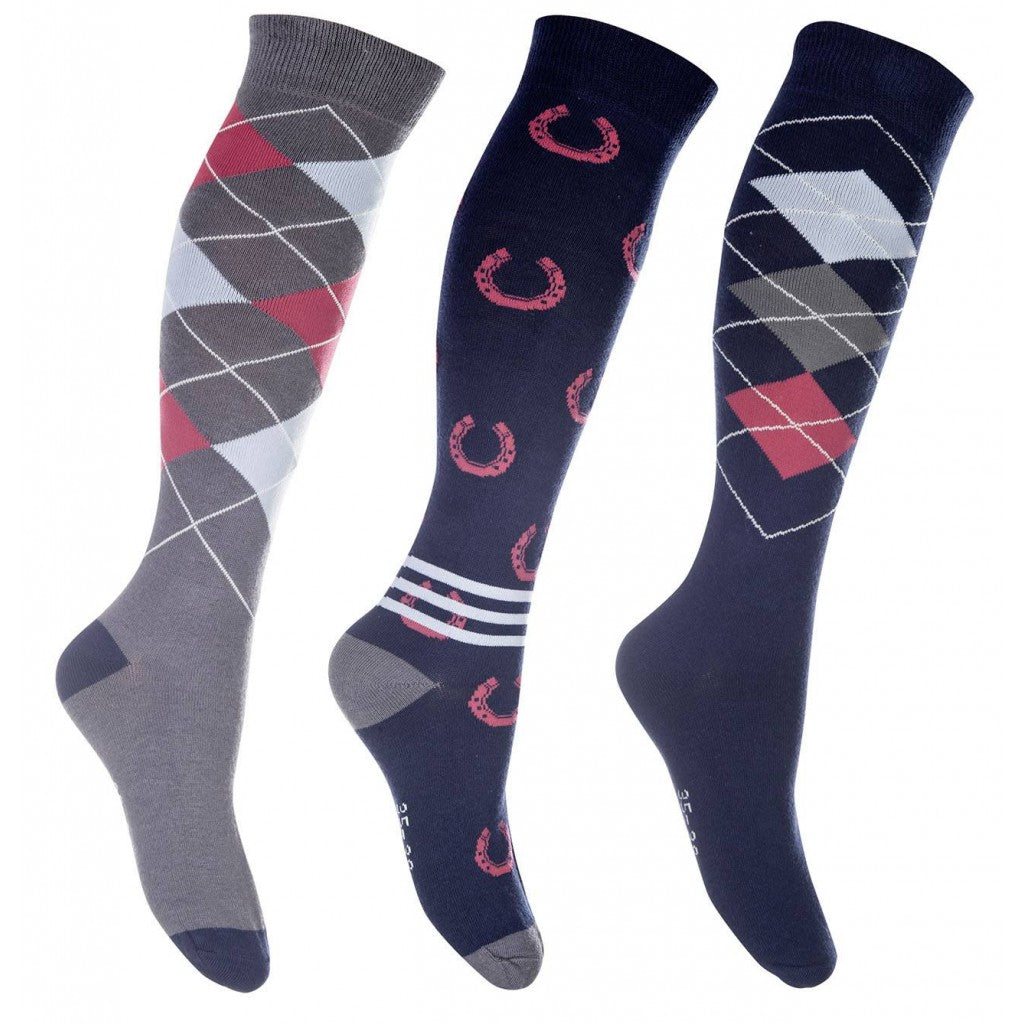 HKM Riding Socks -Cardiff- Set of 3