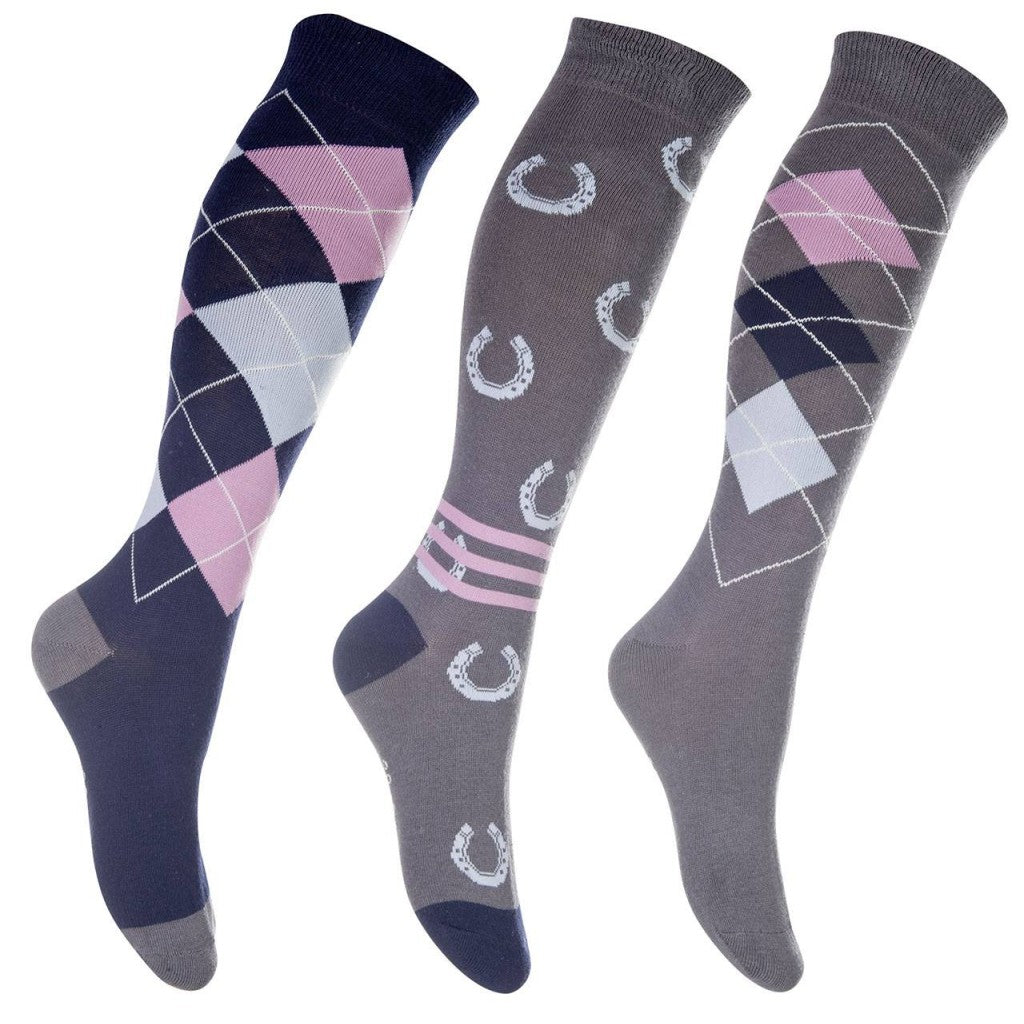 HKM Riding Socks -Cardiff- Set of 3