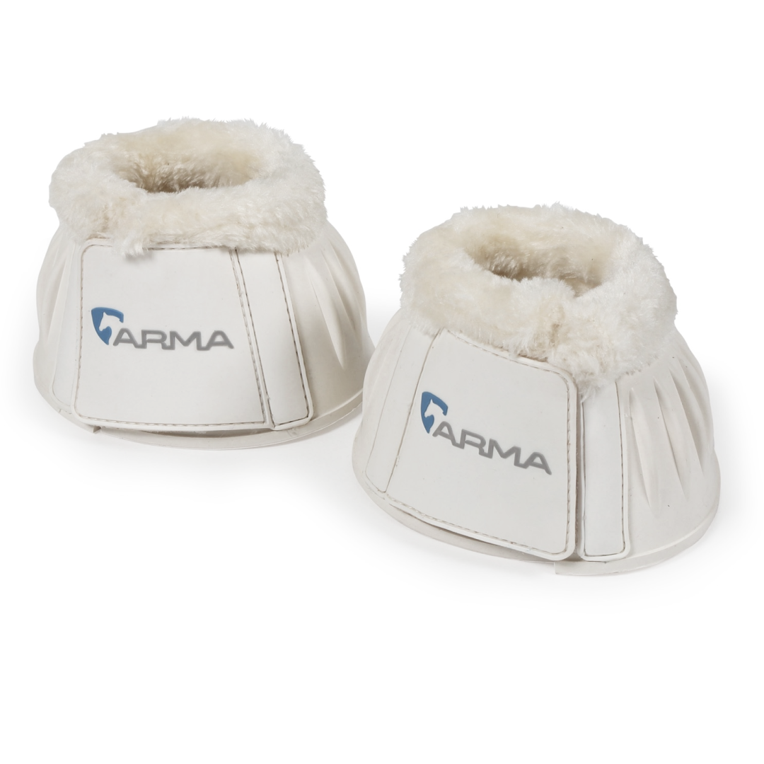 Shires ARMA Fleece Topped Over Reach Boots #colour_white