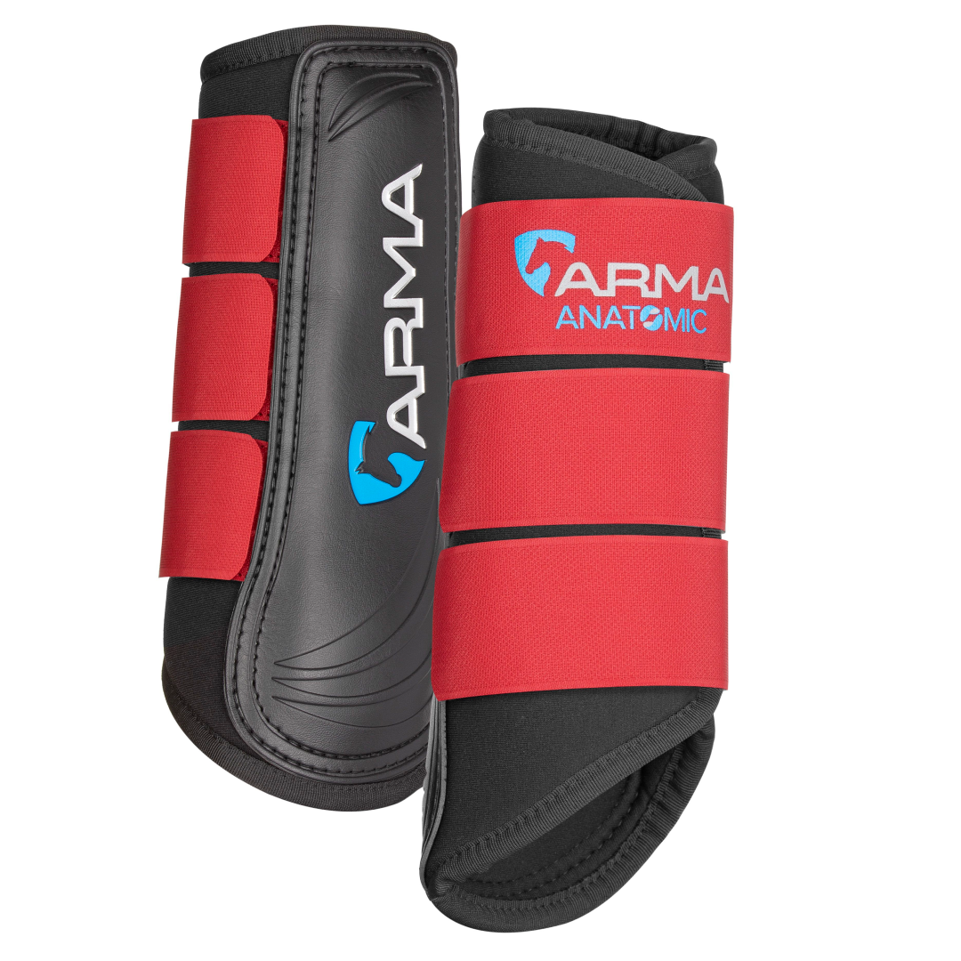 Shires ARMA Neoprene Brushing Boots #colour_black-deep-red