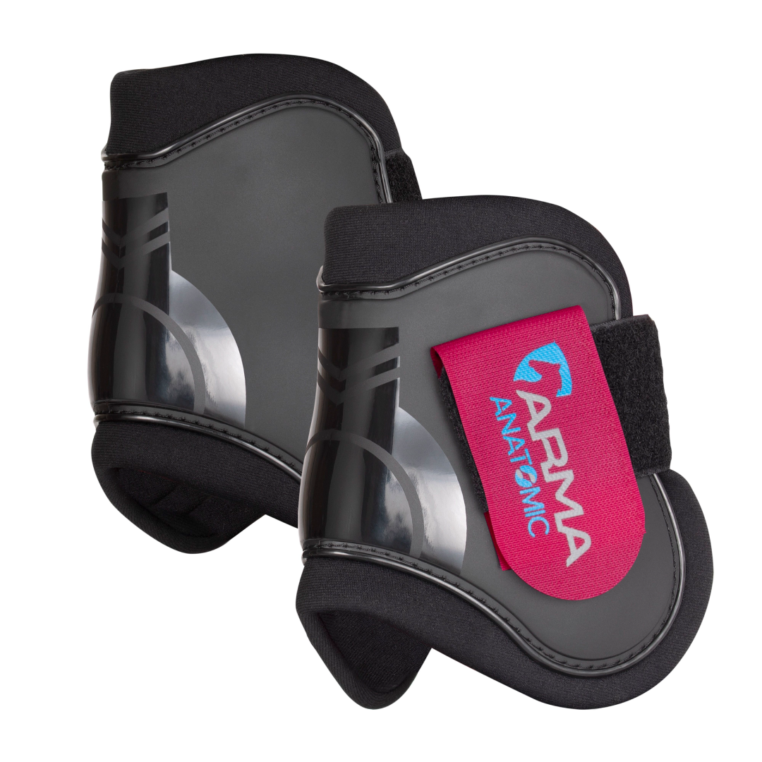 Shires ARMA Fetlock Boots #colour_black-raspberry