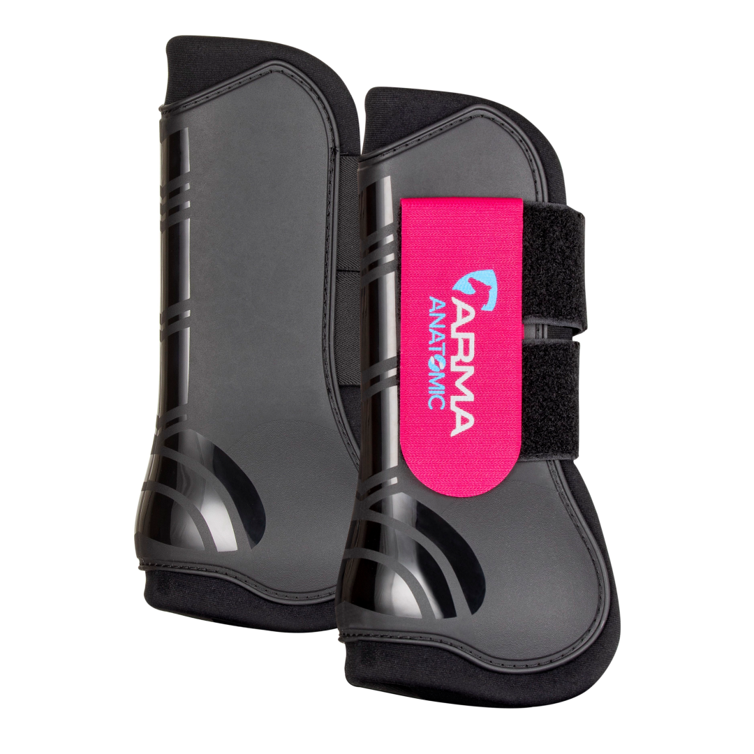 Shires ARMA Tendon Boots #colour_black-raspberry