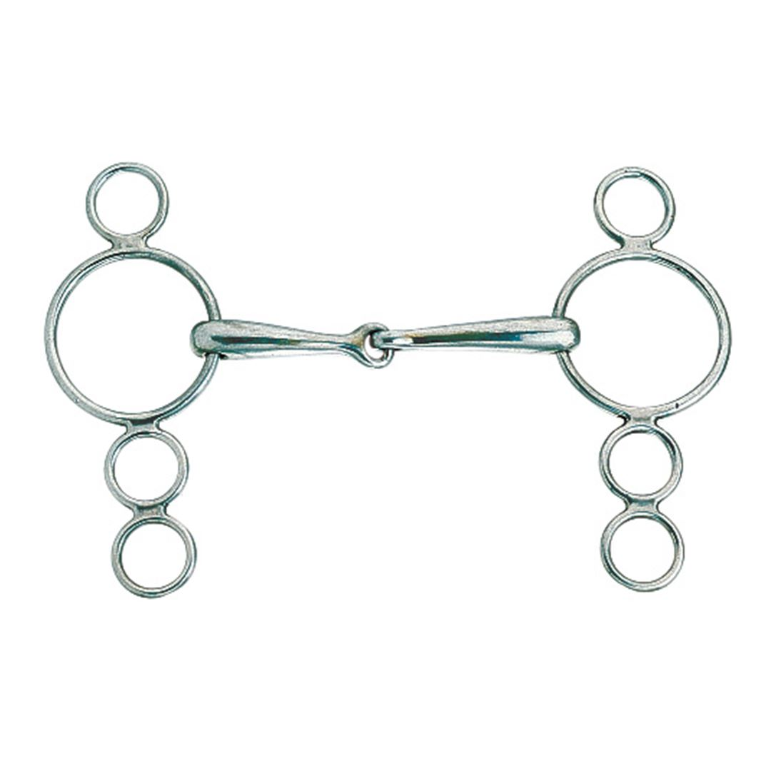Korsteel Stainless Steel Jointed 3 Ring Dutch Gag Bit