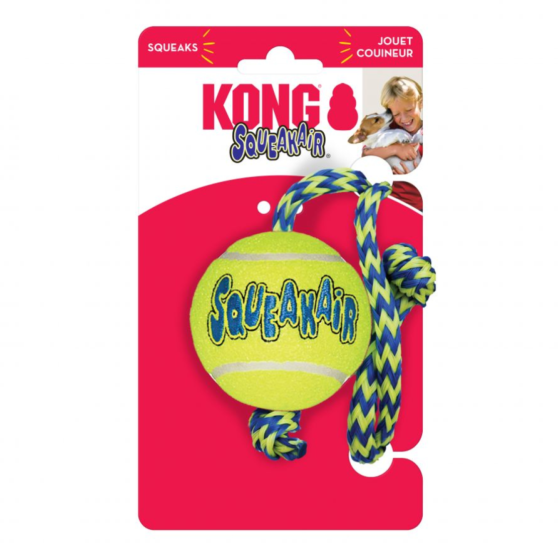 KONG SqueakAir Ball c/w Rope