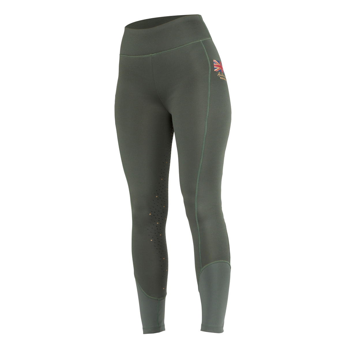 Shires Aubrion Team Winter Riding Tights #colour_khaki