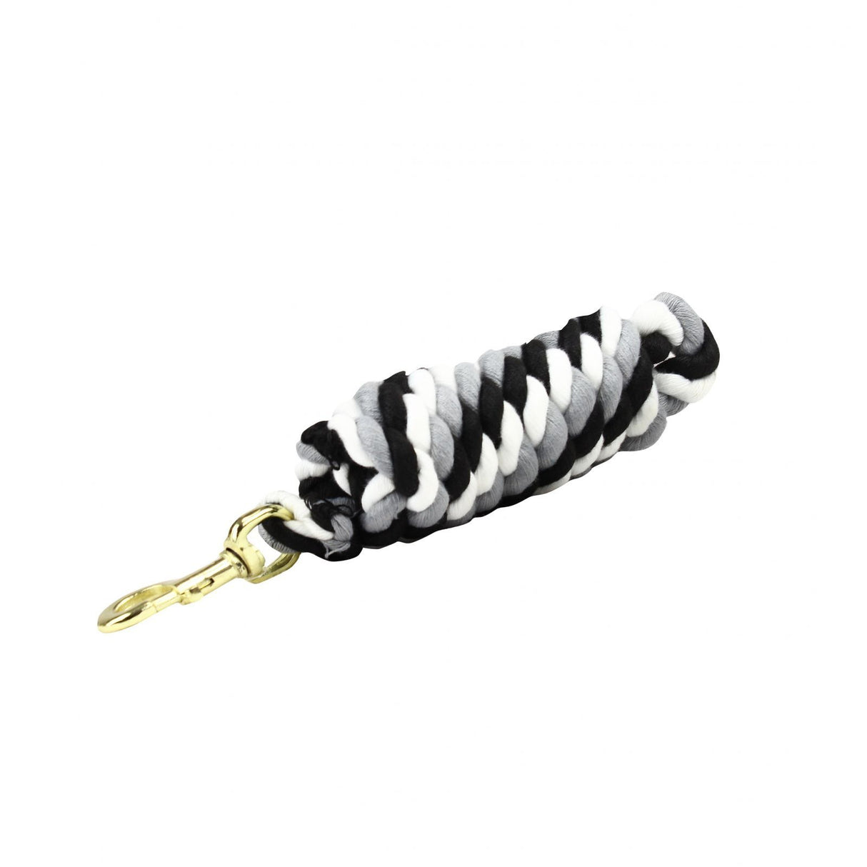 KM Elite Superfine Cotton Lead Rope #colour_black-grey-white