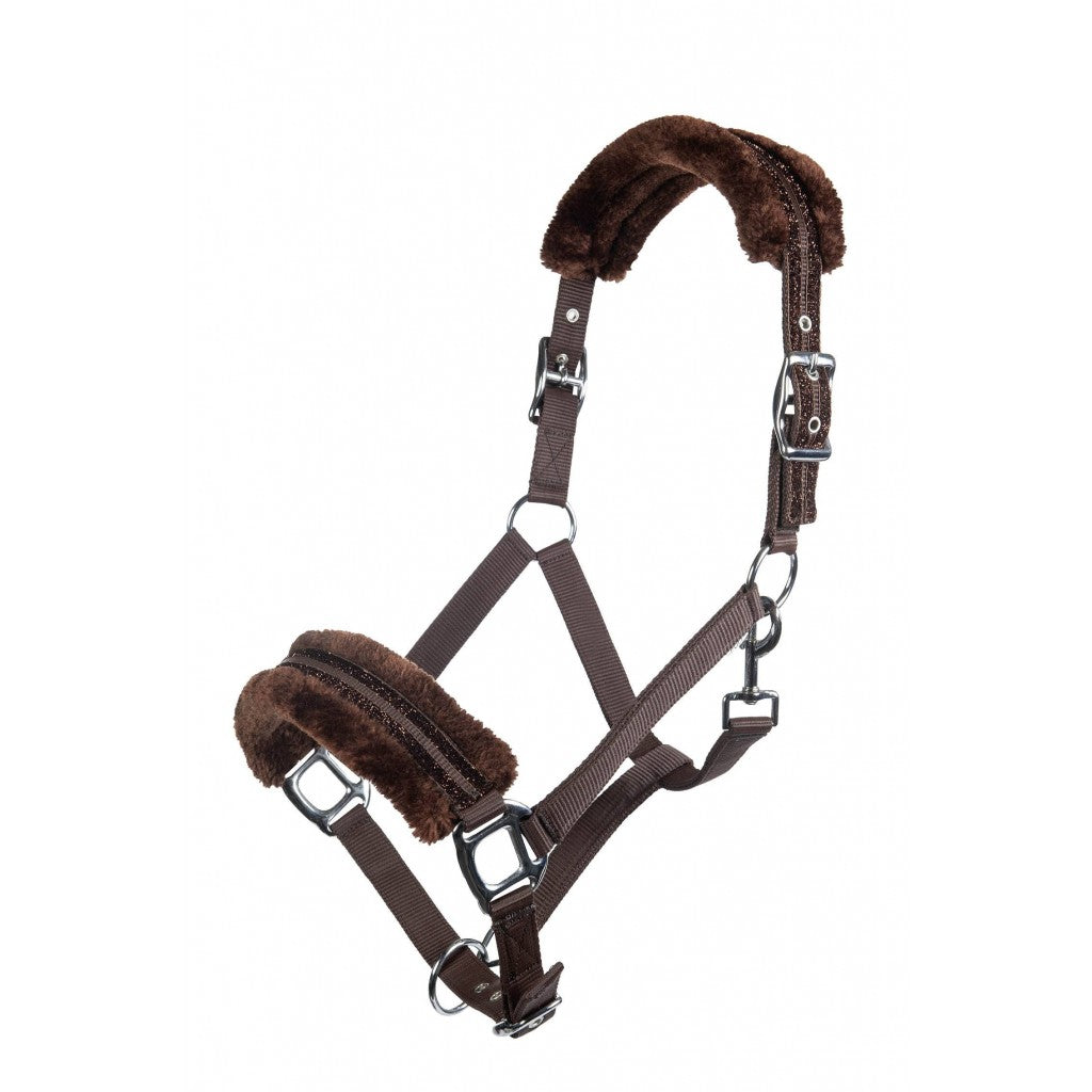 HKM Nylon Head Collar -Glitter- Polar Fleece Lining