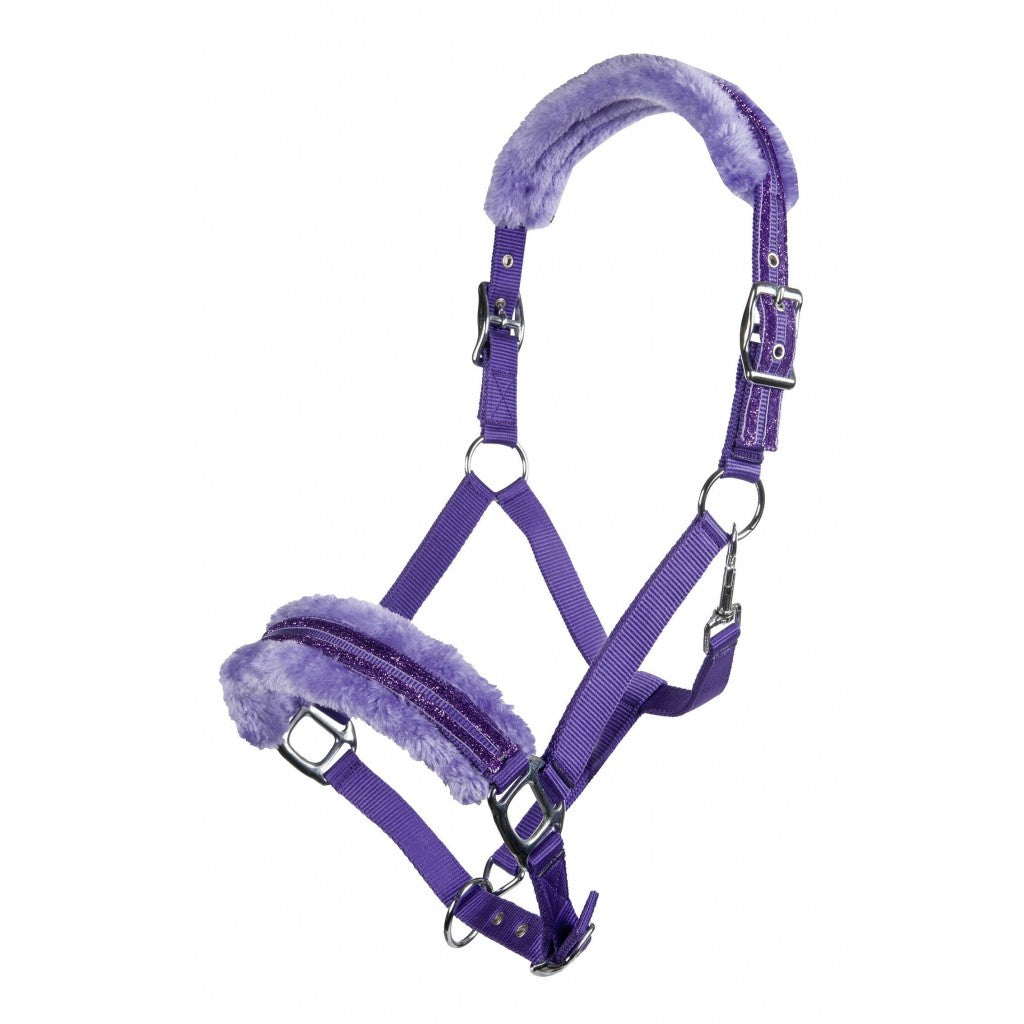 HKM Nylon Head Collar -Glitter- Polar Fleece Lining