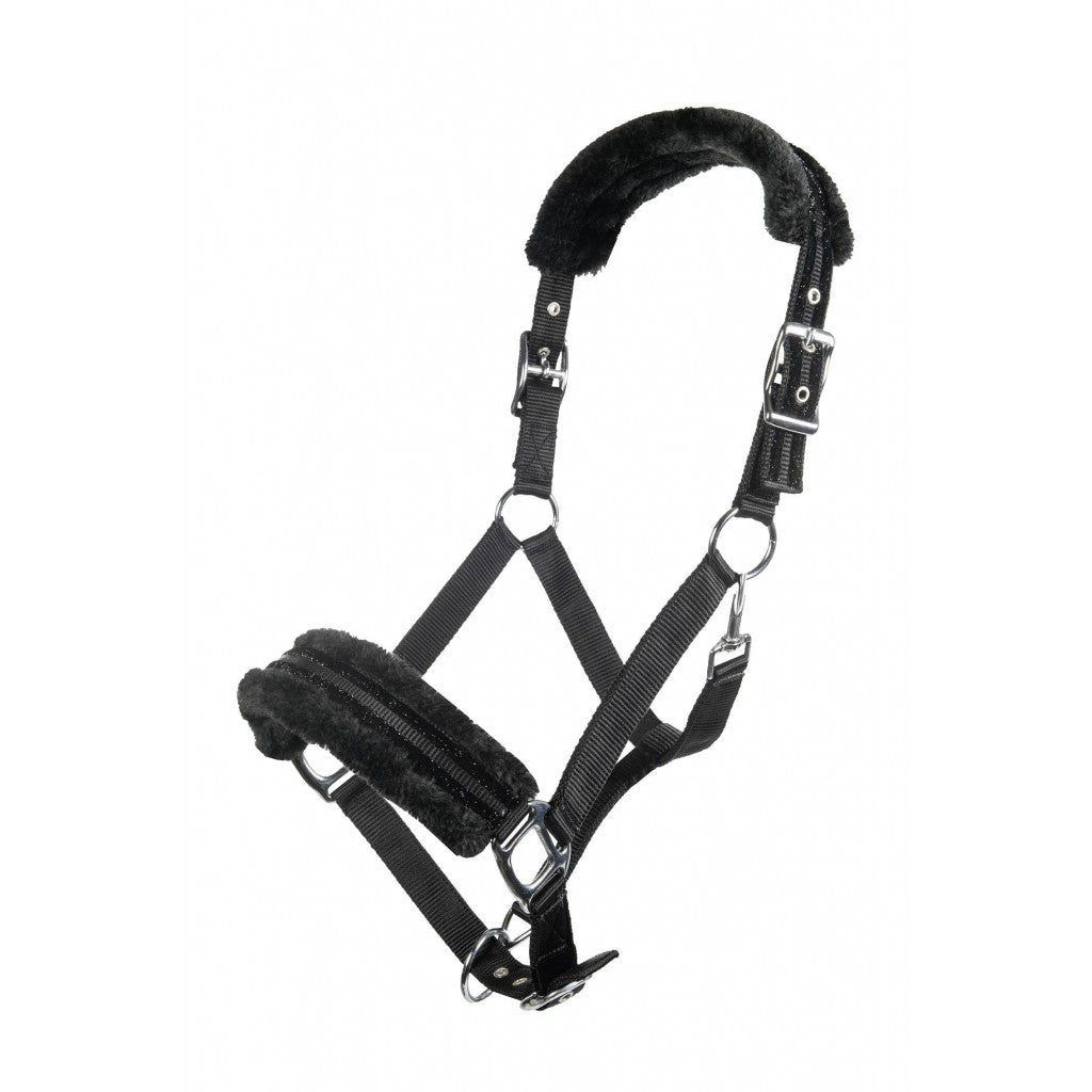 HKM Nylon Head Collar -Glitter- Polar Fleece Lining