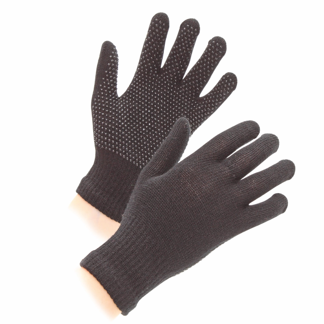 Shires Aubrion Adults SureGrip Riding Gloves #colour_black