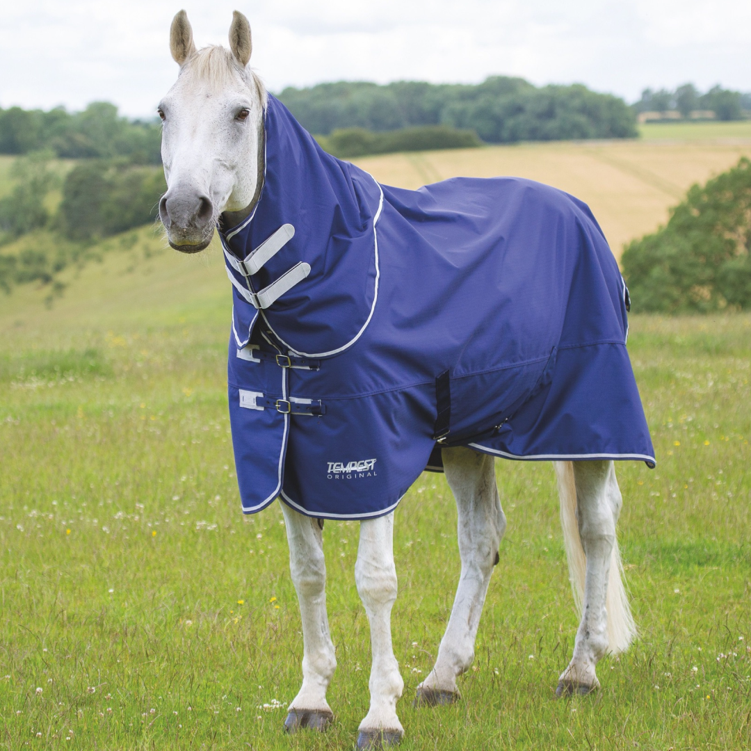 Shires Tempest Original Lite Turnout Rug with Detachable Neck #colour_navy