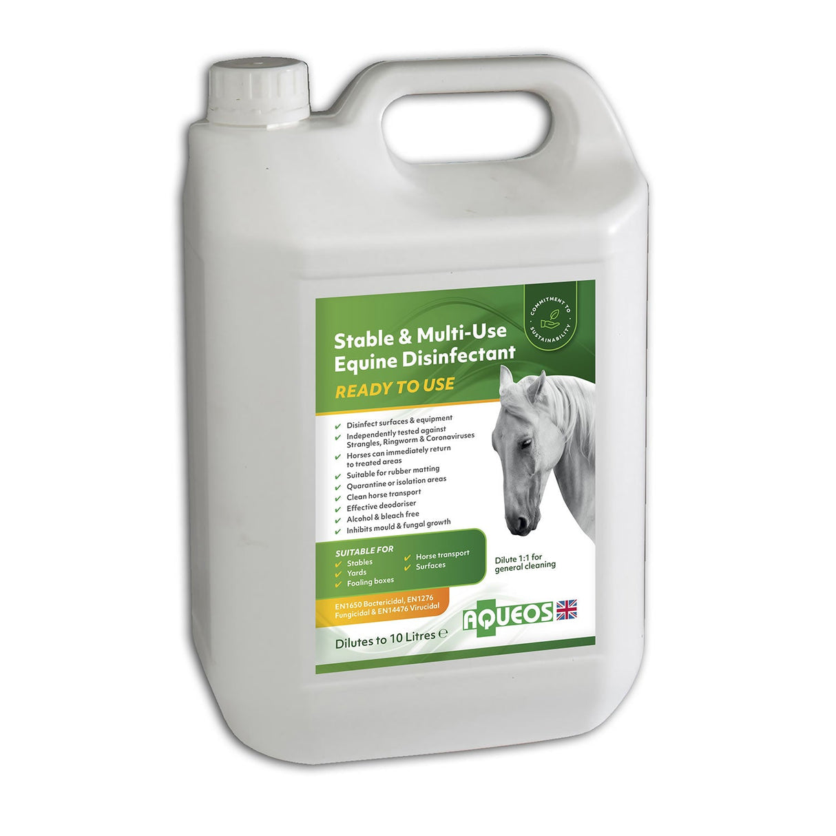 Aqueos Ready to Use Stable & Multi-Use Equine Disinfectant #size_5l