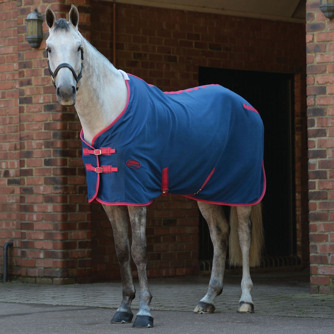 Weatherbeeta Fleece Cooler Standard Neck #colour_blueberry-pink