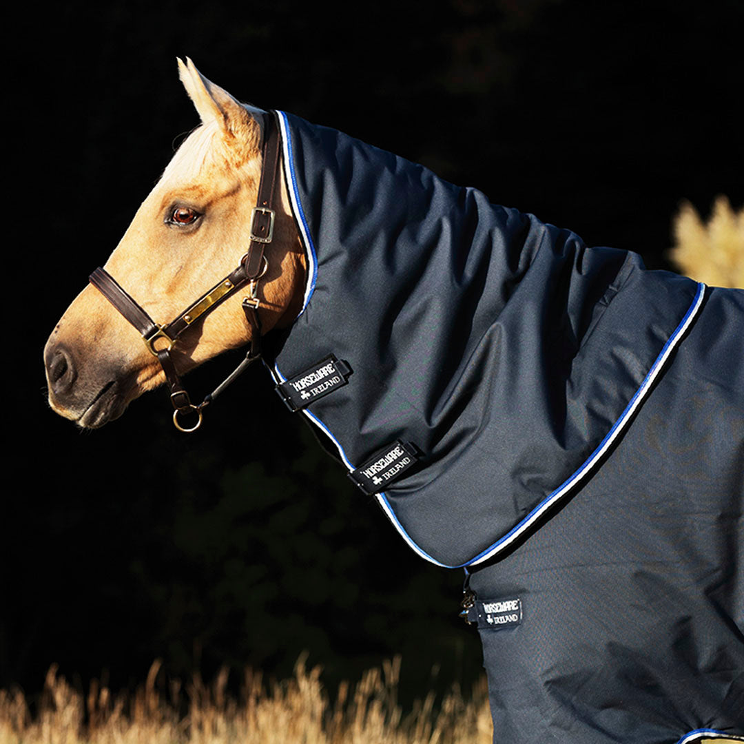 Horseware Ireland Amigo Bravo 12 Original 150g Turnout Hood #colour_navy-blue-strong-blue-black