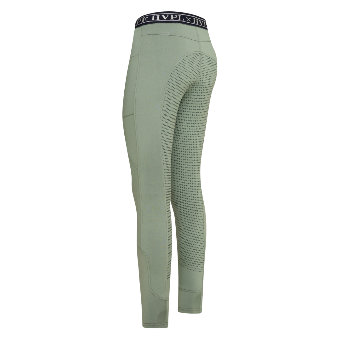 HV Polo Kiera Full Grip Riding Tights #colour_oil-green